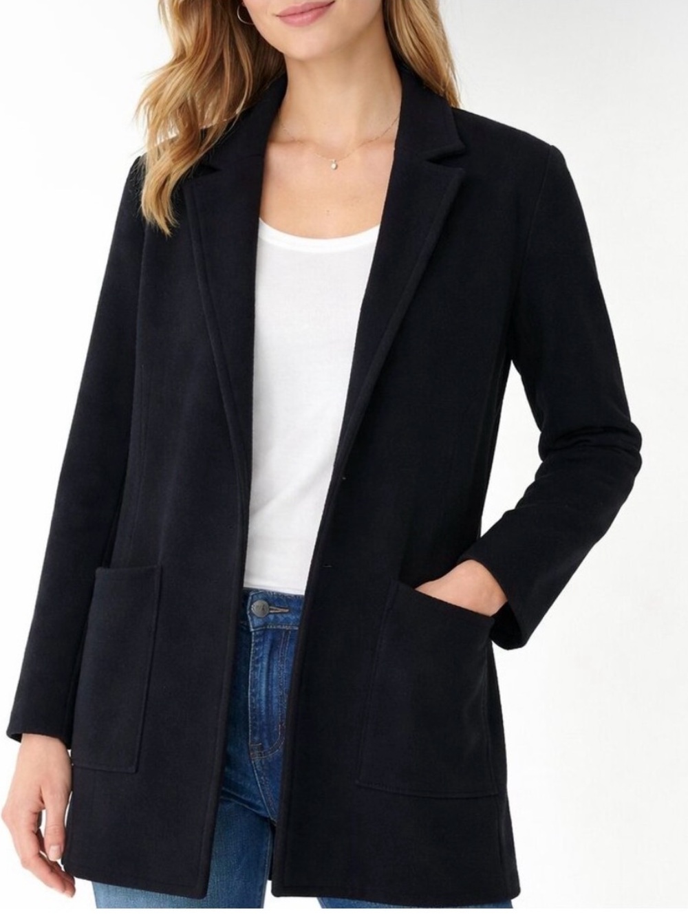 J. CREW Women's Sophie Blazer Sweater Cardigan Black Sz XS EUC Closet Staple